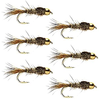 【中古】【輸入品・未使用】The Fly Fishing Placeビーズヘッドゴールドリブ編みウサギの耳Nymph Fly Fishing Flies???セットof 6?Fliesフックサイズ12｜ムジカ＆フェリーチェ店
