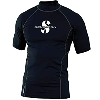 【中古】【輸入品・未使用】(Small%ｶﾝﾏ% Black) - ScubaPro Men's UPF 80 T-Flex Short Sleeve Rash Guard