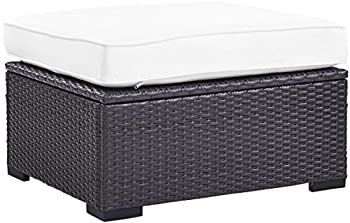 【中古】【輸入品・未使用】Crosley Furniture アウトドア用ホワイト色クッション付籐製オットマン KO70127BR-WH 141［並行輸入］