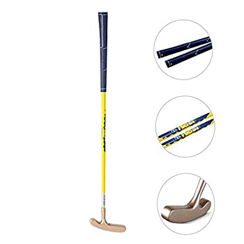 【中古】【インポート品・未当て嵌める】Acstar 2通い路 ジュニアゴルフパターグラファイト キッズパター決定づける両用 飾り気の無いに使える 3~5歳 (ゴールド尖端+黄色立て坑+青色手持ち部分