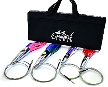 【中古】【インポート品・未当て嵌める】MagBay Lures High Speed Tournament Wahoo Trolling Lure Set + Bag \u0026 Cable Rigged 141［並行輸入］