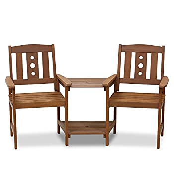 【中古】【インポート品・未当て嵌める】Furinno FG17488 Tioman Outdoor Hardwood Patio Furniture Jack and Jill Chair Set インチ Teak Oil%ｶﾝﾏ% Natural 141［並行輸入］