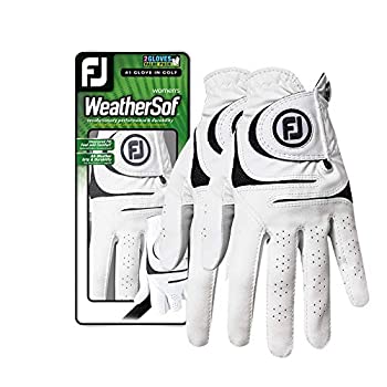 【中古】【輸入品・未使用】FootJoy レディース WeatherSof ゴルフグローブ 2個パック ホワイト M 左手用