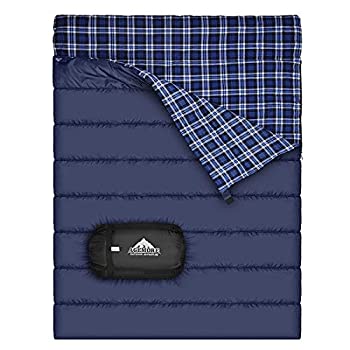 【中古】【輸入品・未使用】Agemore Cotton Flannel Double Sleeping Bag for Camping%ｶﾝﾏ% Backpacking%ｶﾝﾏ% Or Hiking. Queen Size 2 Person Waterproof Sleeping Bag for
