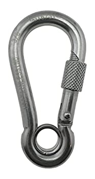 【中古】【輸入品・未使用】ステンレススチール 316 スプリングフック スクリューナットとアイレットカラビナ付き 3/8インチ (10mm) マリングレード