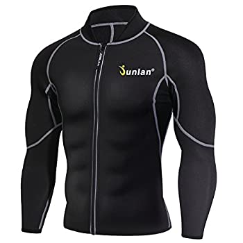 【中古】【輸入品・未使用】メンズ汗ネオプレンWeight Loss Sauna SuitトレーニングシャツボディシェイパーFitnessジャケットジムトップClothesシェイプウェア長袖 XXXX-Lar