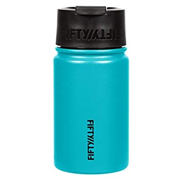【中古】【輸入品・未使用】Fifty/Fifty 二重壁真空断熱 18/8 ステンレススチール トラベルコーヒーマグ 広口フリップ蓋付き