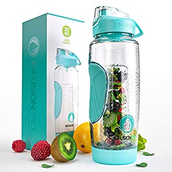 【中古】【インポート品・未当て嵌める】(Teal) - Infusion Pro 950ml Fruit Infuser Water Bottle With Insulated Sleeve \u0026 Fruit Infused Water eBook : Bottom Loading%ｶﾝﾏ% Large カルシウム
