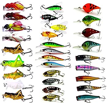 【中古】【輸入品・未使用】XBLACK Hard Fishing Lure Set 43pcs Assorted Bass Soft Fishing Lure Kit Colourful Minnow Popper Crank Rattlin VIB Jointed Fishing Lure S|ムジカ&フェリーチェ店