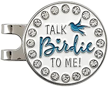 【中古】【輸入品・未使用】Flamingo Creek Crystal Golf Ball Marker with Hat Clip Fun Talk Birdie to Me Golf Gift Set