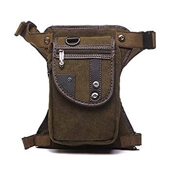 【中古】【輸入品・未使用】キャンバス戦術ドロップレッグバッグ用男性女性アウトドアトラベルオートバイマルチポケットウエストパックポーチ太ももバッグ
