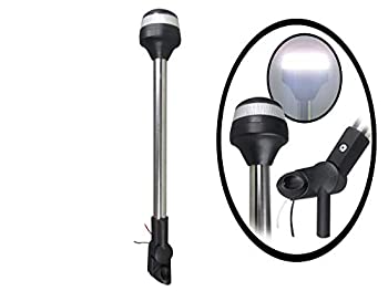 【中古】【インポート品・未当て嵌める】Pacrade Marine Boat Pontoon LED All Round Anchor Fold Down Light SS Pole 10-30V 23糎 - 1.3糎 H 2NM USCG A16 Certified