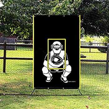 【中古】【輸入品・未使用】Vanta Sports Baseball Softball Heavy Vinyl 4x6 Backstop Net Saver with Catcher Image and Pitching Zone Target Trainer