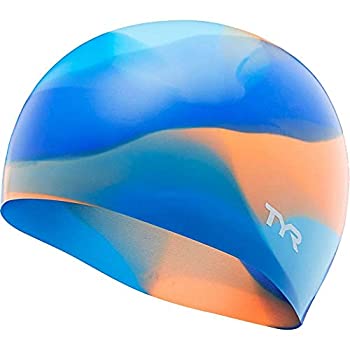 【中古】【インポート品・未当て嵌める】TYR 絞り染めジュニアスイムキャップ 青碧