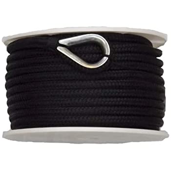 【中古】【輸入品・未使用】US Ropes ナイロンダブル編みアンカーライン 3/8インチ x 100フィート ブラック