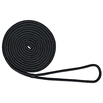 【中古】【輸入品・未使用】US Ropes ナイロンダブル編みドックライン 1/2インチ x 15フィート ブラック