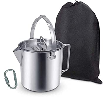 【中古】【輸入品・未使用】AITREASUREキャンプティーケトルステンレススチールハイキングポットポータブルパーコレーターコーヒーポット付きハンドルと蓋付きキャンプハイ｜ムジカ＆フェリーチェ店