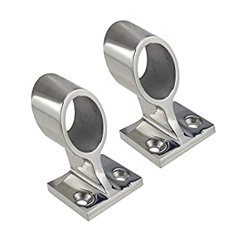 【中古】【輸入品・未使用】LB PARTS ペア 高耐久 316SS 60° マリンボート 支柱 ハンドレール フィッティング 左前 7/8インチチューブ用 ブラック