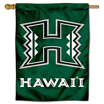 【中古】【インポート品・未当て嵌める】College Flags \u0026 Banners Co. ハワイ・ウォリアーズ 両面住み家信号旗