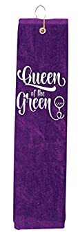 【中古】【インポート品・未当てはめる】Purple Towel Queen of The Green Girl Woman 三つ折りゴルフ西洋手ぬぐい はと目\u0026引っかかり付き添い人 野球クラブどんぶり鉢 紅茶 ゴルフ差し上げ物 生まれ落ちる日 多色 タオ