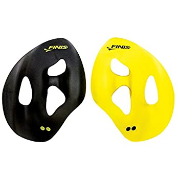 【中古】【インポート品・未当て嵌める】FINIS Iso 水泳ぎ形づくるパドル 黒いこと ゴールド L大きさ 1.05.033.06