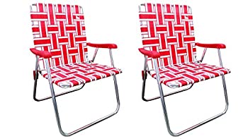 【中古】【輸入品・未使用】Outdoor Spectator (アウトドアスペクテーター) アルミ製 ウェビング折りたたみ式芝生/キャンプチェア 2個パック
