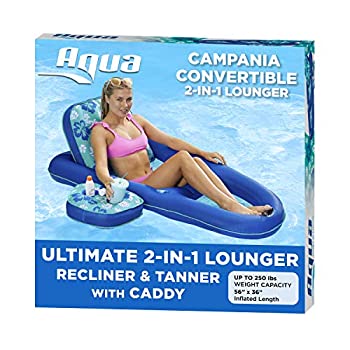 【中古】【インポート品・未当てはめる】Aqua Campania Ultimate 2 インチ 1リクライニング\u0026タナー プールラウンジャー 合わせる能力のあるな裏とキャディ 空気の状態教え込むこと式スウィミングプールアイスクリームソーダ ティールハ