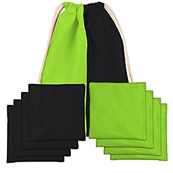【中古】【輸入品・未使用】耐候性コーンホールビーンバッグ8個セット 規定サイズと重量 ライムグリーン4個 ブラックコーンホールバッグ4個｜ムジカ＆フェリーチェ店
