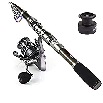 【中古】【輸入品・未使用】Sougayilang スピニングフィッシングロッドとリールコンボ ポータブル伸縮釣り竿スピニングリール 旅行 海水 淡水釣り用 (2.7m/8.86フィート)|ムジカ&フェリーチェ店