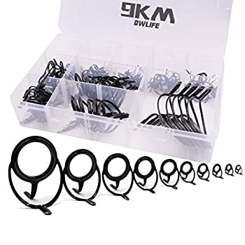 【中古】【輸入品・未使用】9KM DWLIFE 釣り竿ガイド 交換用キット キャスティングロッド セラミック ステンレススチール 100個/120個 Large - 120pcs