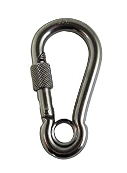 【中古】【輸入品・未使用】ステンレススチール316スプリングフック スクリューナットとアイレットカラビナ付き 1/2インチ(12mm) マリングレード