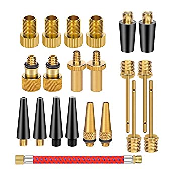 【中古】【インポート品・未当て嵌める】21個 金管楽器 仏式米式バルブアダプターツール ボールポンプニードル 銀輪タイヤバルブポンプアダプター 揚水機物の具 仏式弁膜アダプタ 方向転換