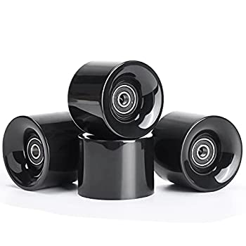 【中古】【輸入品・未使用】TOBWOLF 4個 60mm 78A スケートボードホイール ABEC 9ベアリング&スペーサー ロングボードホイール ストリート、パーク用 ブラック