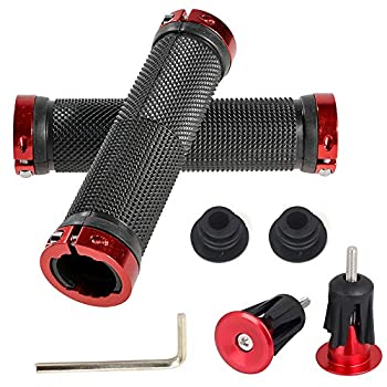 【中古】【輸入品・未使用】Jacklove バイクハンドルバー グリップ ダブルロック式自転車ハンドルバーグリップ ゴムソフト滑り止めサイクリングバイクグリップ マウンテンマ