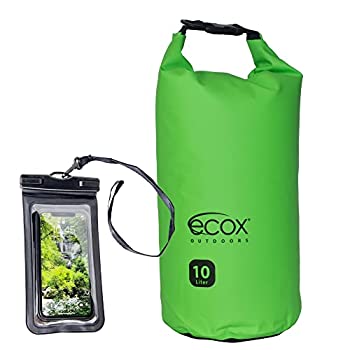【中古】【輸入品・未使用】ecox Outdoors 防水ドライバッグ アウトドア活動用 防水電話ケース付属 (グリーン、10L)