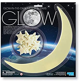【中古】【輸入品・未使用】4 X 4M Glow-In-The-Dark Moon and Stars - 1 Moon/12 Stars by Toysmith [並行輸入品]