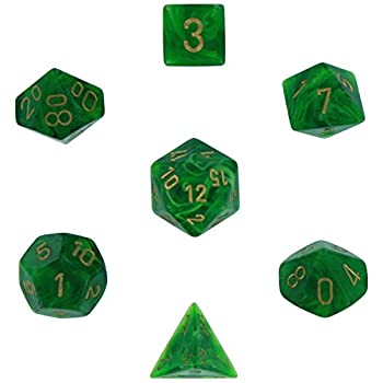 【中古】【輸入品・未使用】[Chessex]Chessex Dice: Polyhedral 7Die Vortex Dice Set Green w/gold 27435 [並行輸入品]｜ムジカ＆フェリーチェ店