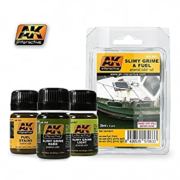 【中古】【輸入品・未使用】Slimy Grime & Fuel Stains Enamel Paint Set (25%ｶﾝﾏ% 26%ｶﾝﾏ% 27) AK Interactive by AK Interactive｜ムジカ＆フェリーチェ店