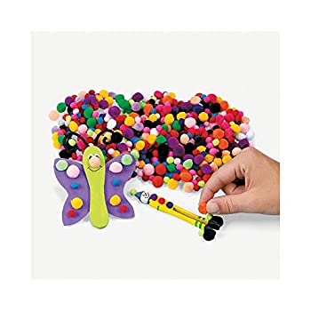 【中古】【輸入品・未使用】Tiny Acrylic Craft Pom Poms - 500 Pieces - Assorted Colors and Sizes by Fun Express