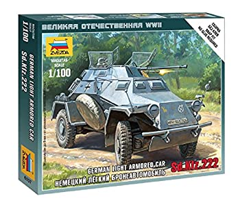 【中古】【輸入品・未使用】ズベズダ 1/100SdKFZ222 ドイツ装甲偵察車 プラモデルZV6157