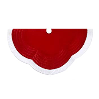 【中古】【輸入品・未使用】Kurt Adler 48-Inch Velvet Red with White Border Treeskirt by Kurt Adler [並行輸入品]｜ムジカ＆フェリーチェ店
