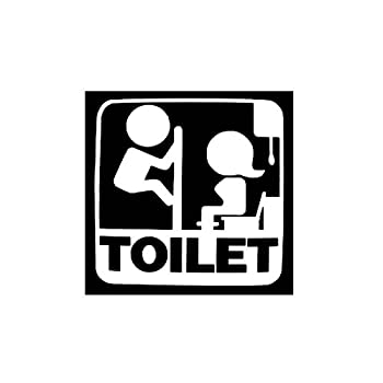 【中古】【輸入品・未使用】カッティングステッカー TOILET トイレット ステッカー Color：ホワイト [並行輸入品]