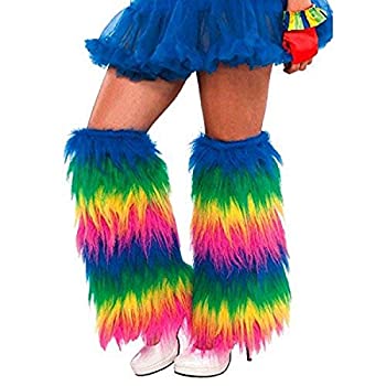 【中古】【輸入品・未使用】パーティーPerfectチームSpiritレインボーFurry Leg Warmers Accessory、フェイクファー、2パック