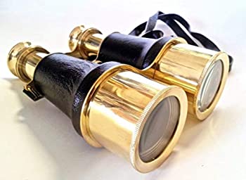 【中古】【輸入品・未使用】Brass Leather Binoculars 6 - Antique Style Binoculars - Nautical Decor Home Decoration - Executive Promotional Gift by NAUTICALMART