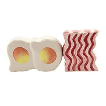 【中古】【輸入品・未使用】Salt & Pepper Shakers Set - BACON AND EGG New Ceramic Gifts 9614