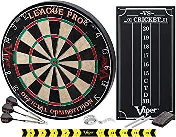【中古】【輸入品・未使用】Viper League Pro Sisal/Bristle Steel Tip Dartboard with Staple-Free Bullseye and Cricket Scoreboard Kit by Viper by GLD Products
