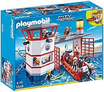 【中古】【輸入品・未使用】PLAYMOBIL (プレイモービル) Coast Guard Station with Lighthouse Play Set(並行輸入品)