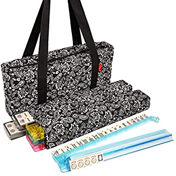 【中古】【輸入品・未使用】[アメリカンホールセール]American-Wholesaler Inc. NEW! American Mah Jongg Set 166 Ivory Tiles with AllInOne Rack/Pushers%ｶﾝﾏ% Black Pais