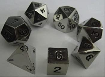【中古】【輸入品・未使用】[メタリックダイスゲーム]Metallic Dice Games Metal Dice Polyhedral Set of 7 die Silver LIC002 [並行輸入品]