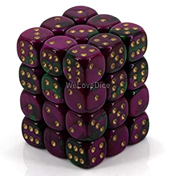 【中古】【輸入品・未使用】Green-Purple/Gold Gemini 12mm d6 (36) by Chessex Dice|ムジカ&フェリーチェ店
